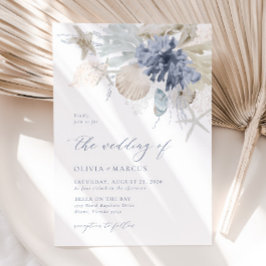 Boho Elegant En La Invitación A La Boda Azul De La