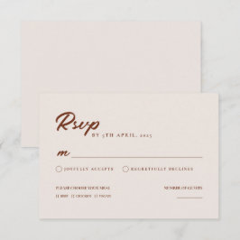 Boho Elegant Modern Wedn Minimalista Tarjeta RSVP