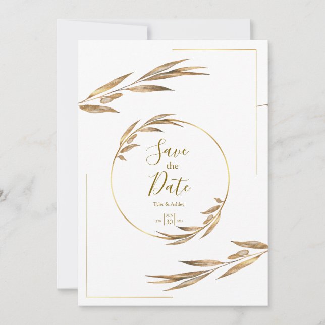 Boho Elegant Rustic Floral Wedding Invitación (Anverso)