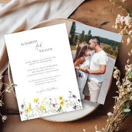 Boho Elegant Wildflowers Invitación a la boda de f