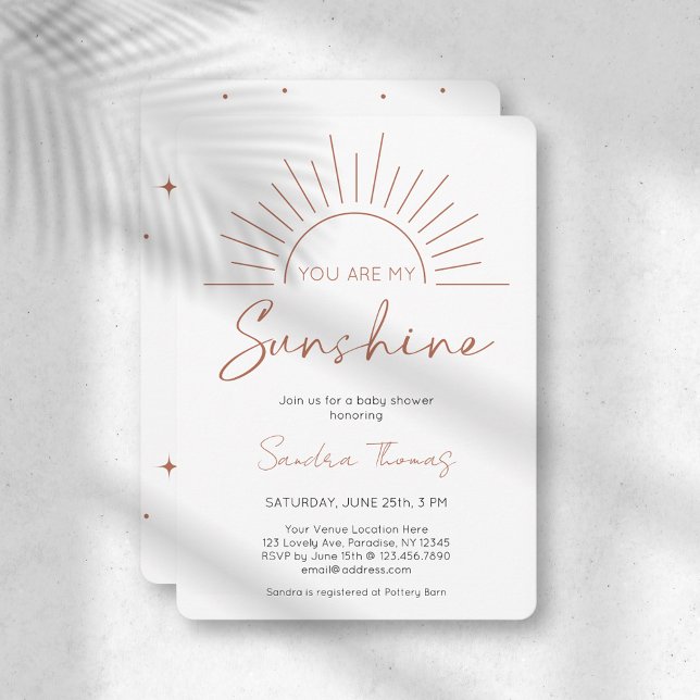 Boho Eres Mi Invitación Sunshine Baby Shower (Subido por el creador)