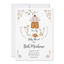 Boho es una invitación de un chico en Baby Shower