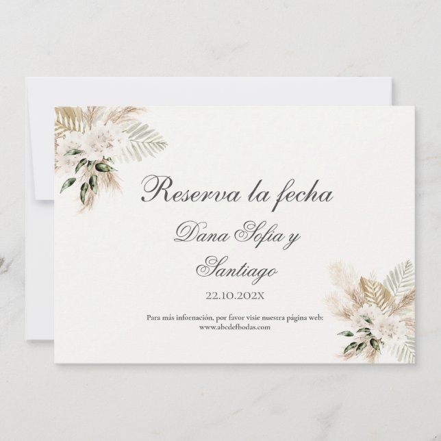 Boho español Guardar la tarjeta de fecha (Anverso)