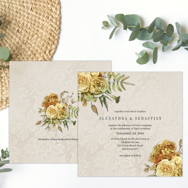 Boho Faded Yellow Roses Country Wedding (Subido por el creador)
