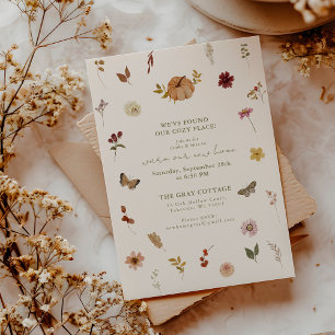 Boho Fall Brompkin Wildflower Invitación al calent
