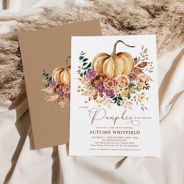 Boho Fall Floral Pumpkin Baby Shower (Subido por el creador)