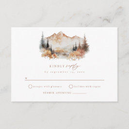 Boho Fall Mountain Wedding RSVP Tarjeta de Gabinet