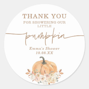Boho Fall Pumpkin Gracias Por Favor Pegatina