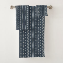 Boho Farmhouse Flecha Raya Geométrico Azul Oscuro