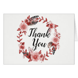 Boho Feather Burgundy Rosa Wreath Boda Gracias