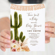 Boho Fiesta Taco 'Sobre una invitación para bebé