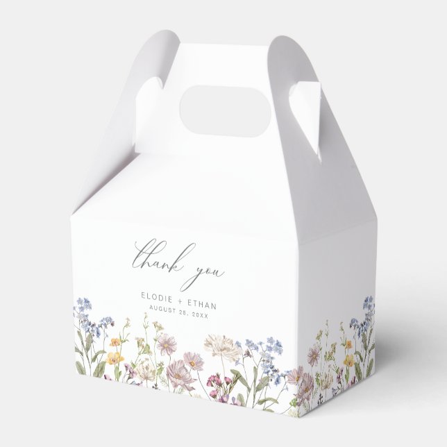 Boho Flor Boda Favor Caja Floral Verano (Front Side)