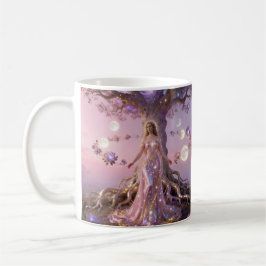 Boho Flor Cósmica Rosa Tazas de Café Mujeres Etére