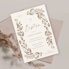 Boho Flor Floral Género Bautismo Neutral