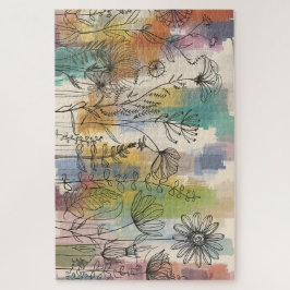 Boho Flora | Rompecabezas de Arte de Línea Botánic
