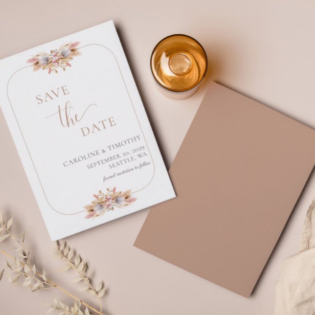 Boho Floral Ahorra La Tarjeta Del Anuncio De Fecha (Subido por el creador)