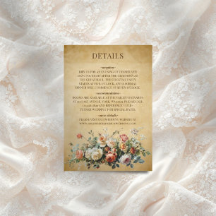 Boho Floral Arreglo de papel antiguo Tarjeta de ci