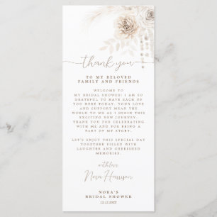 Boho Floral blanca y neutra - Tarjeta de Lugar