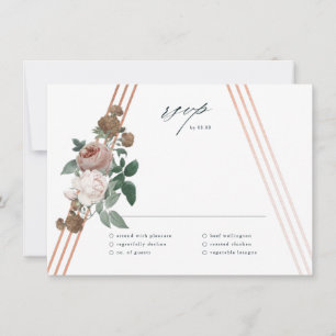 Boho Floral Boda Geométrica Tarjeta RSVP