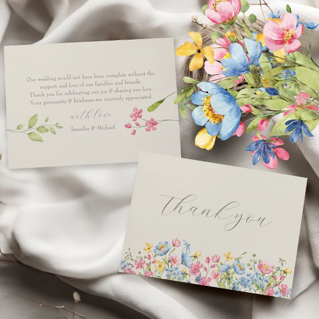 Boho Floral Boda Gracias Tarjeta (Subido por el creador)