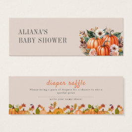Boho Floral Calabaza Cae Baby Shower Diaper Raffle