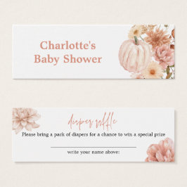 Boho Floral Calabaza Cae Baby Shower Diaper Raffle