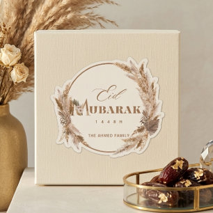 Boho Floral Eid Mubarak Pegatina