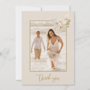 Boho Floral Foto Agradecimiento de Boda