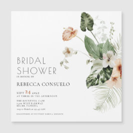 Boho Floral Greenery Bridal Shower Magnetic Invite