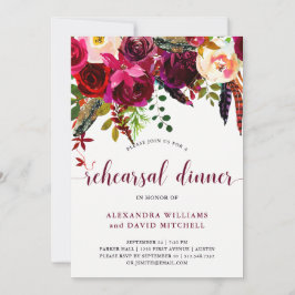 Boho Floral | Invitación a la cena de ensayo