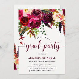 Boho Floral | Invitación a la fiesta de graduación