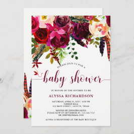 Boho Floral | Invitación de Baby Shower