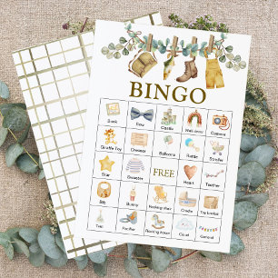 Boho Floral Little Fisher Bingo de Baby Shower