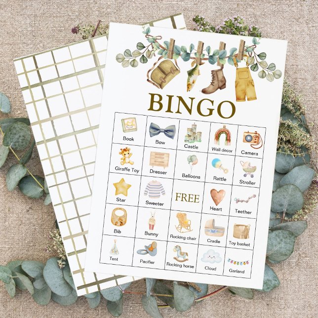 Boho Floral Little Fisher Bingo de Baby Shower (Subido por el creador)