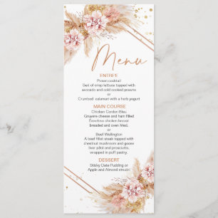 Boho Floral Moderno Con Menú De Grasa Pampas