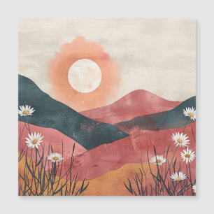 Boho Floral Mountain Sunset - Rústica Naturaleza