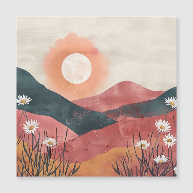 Boho Floral Mountain Sunset - Rústica Naturaleza (Anverso)