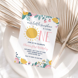 Boho Floral Nuestra Pequeña Sunshine Invitación de