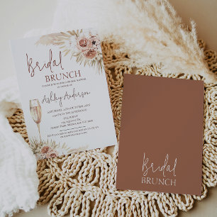 Boho Floral Palm Pampas Bridal Shower Invitación