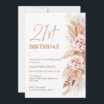 Boho Floral Pampas Grass Invitación a los 21 cumpl<br><div class="desc">¿Invitación de cumpleaños número 21 del Boho Floral Pampas Buscando una invitación de cumpleaños 21 inspirada en bohemia? Esta invitación a la ducha de novia, de tonos ruidosos y naturales, cuenta con un arreglo floral con pampas de hierba en un lado. Tenga en cuenta que el encabezado es una falsa...</div>