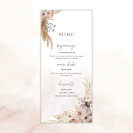Boho Floral Wedding Menu