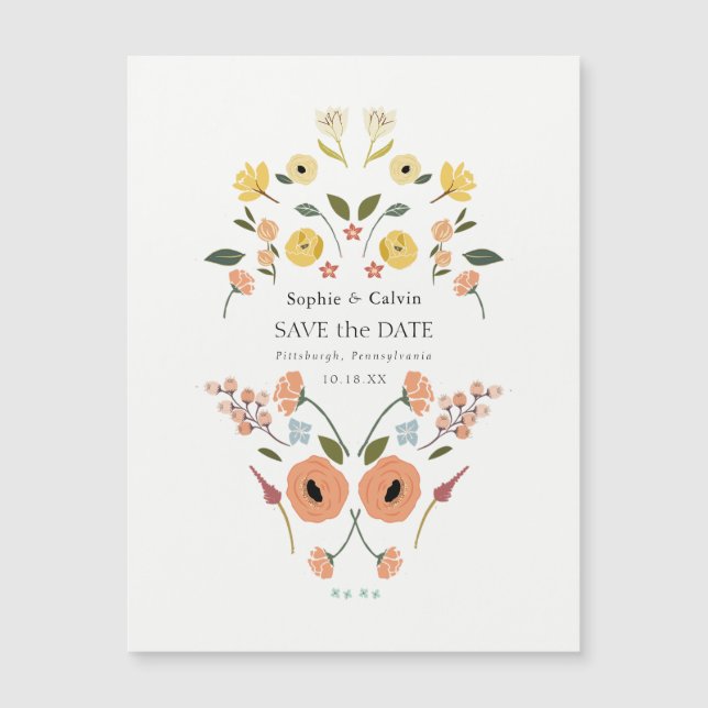 Boho Floral Wedding Save the Date (Anverso)
