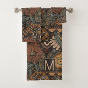 Boho florals monogramado deja la jungla