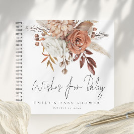 Boho Florals Quiere Un Libro De Invitados De Baby 