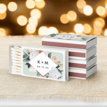 Boho florece Boda floral moderno Monograma