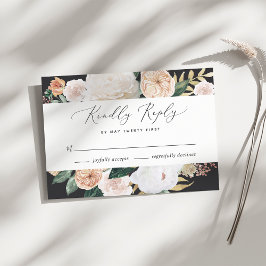 Boho florece la tarjeta RSVP de boda floral modern