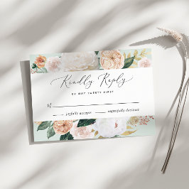 Boho florece la tarjeta RSVP de boda floral modern