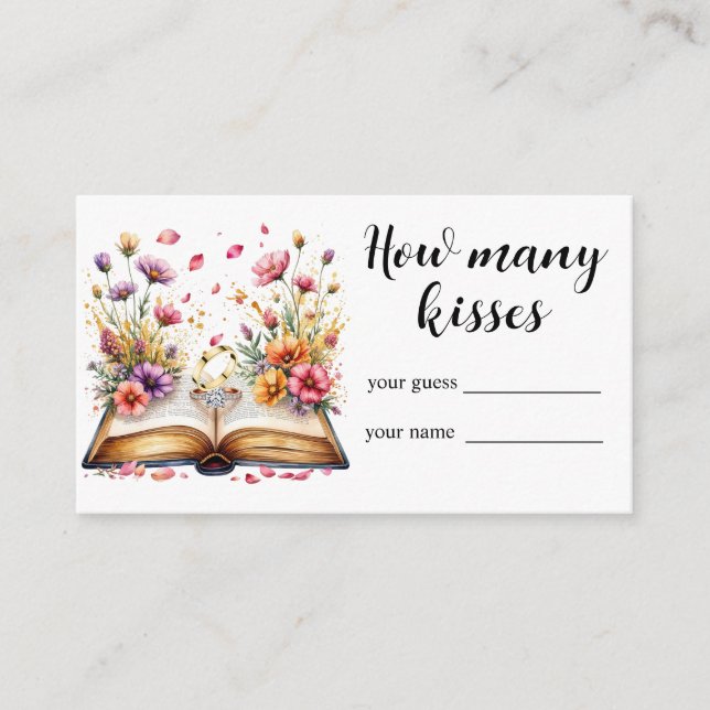 Boho Flores silvestres cuántos besos tarjeta de ju (Anverso)