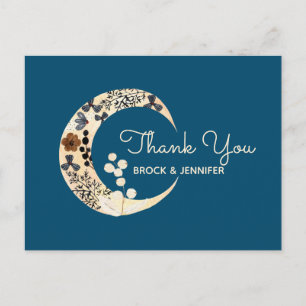 Boho Flower Moon Boda Gracias Tarjeta