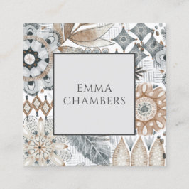 Boho Formas Flores Tarjetas de Llamadas de Doodles